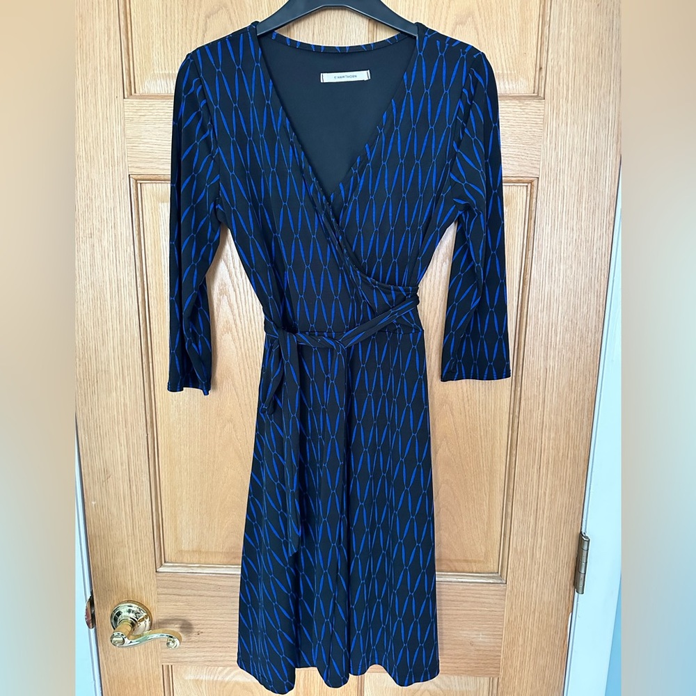 41 Hawthorn wrap dress blue and black size medium